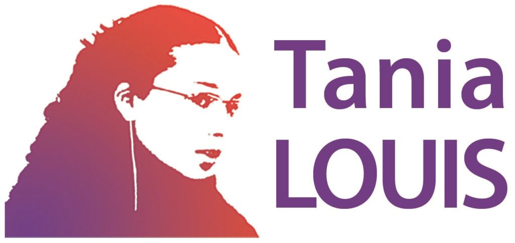 Logo de Tania Louis : un portrait stylisé et son nom