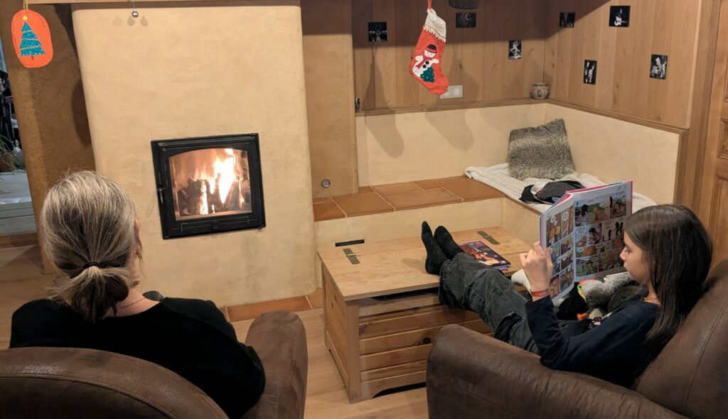 un poêle de masse au bois